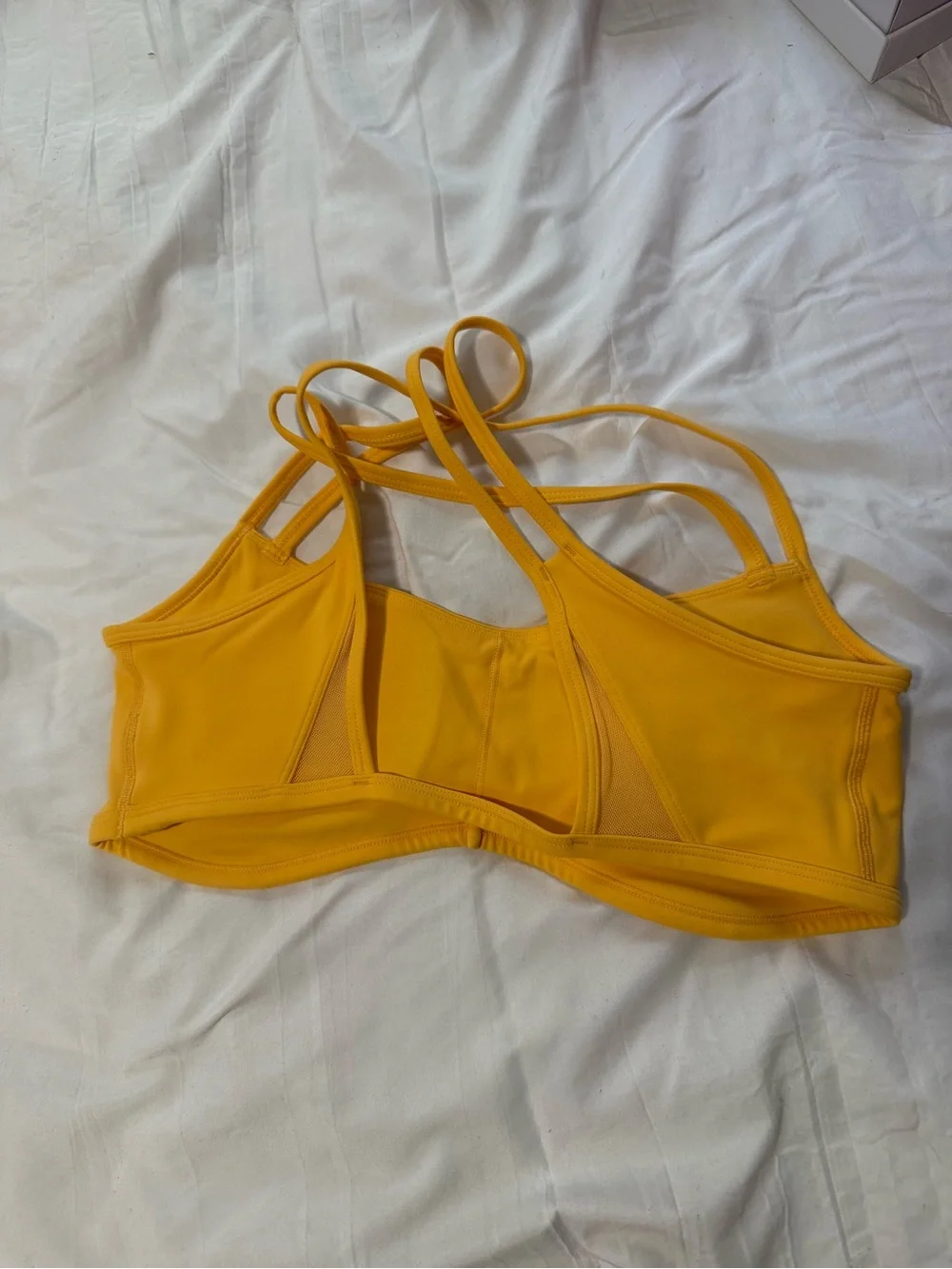 LSKD Yellow Strappy Sports Bra